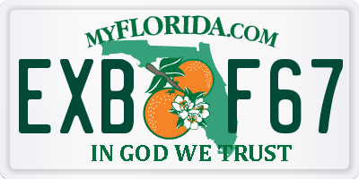 FL license plate EXBF67