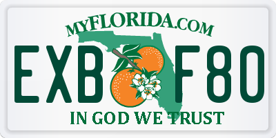 FL license plate EXBF80