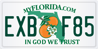 FL license plate EXBF85