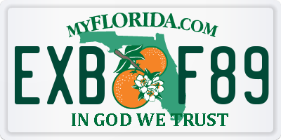 FL license plate EXBF89