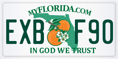 FL license plate EXBF90