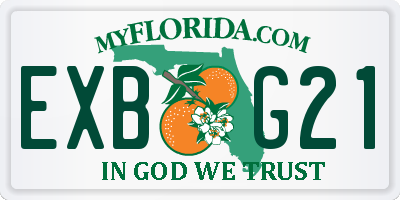 FL license plate EXBG21