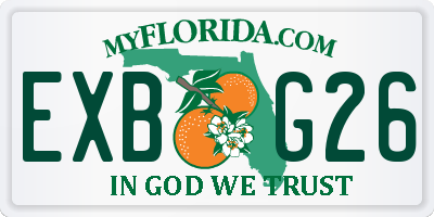 FL license plate EXBG26