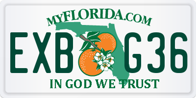 FL license plate EXBG36