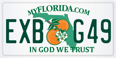 FL license plate EXBG49