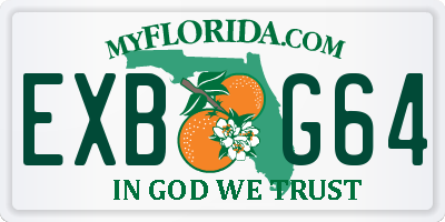 FL license plate EXBG64