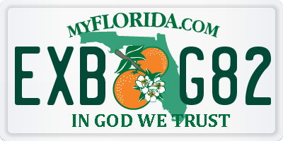 FL license plate EXBG82