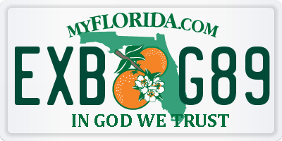 FL license plate EXBG89