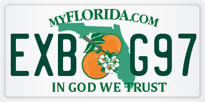 FL license plate EXBG97