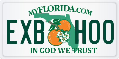 FL license plate EXBH00