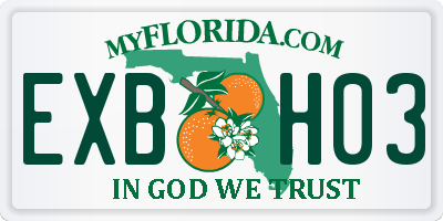 FL license plate EXBH03