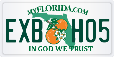 FL license plate EXBH05