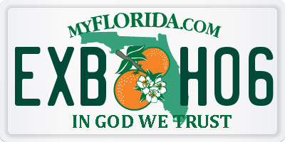 FL license plate EXBH06