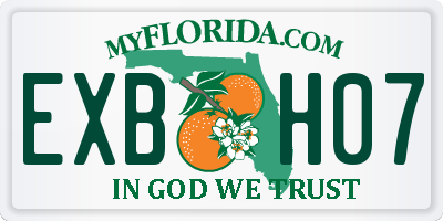 FL license plate EXBH07