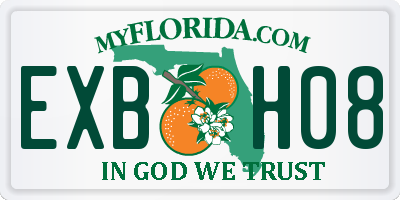 FL license plate EXBH08