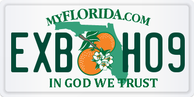 FL license plate EXBH09