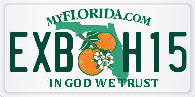 FL license plate EXBH15