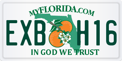 FL license plate EXBH16