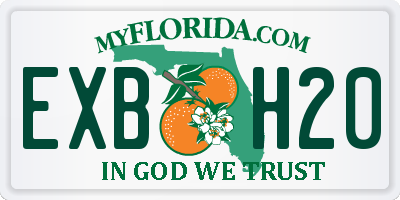 FL license plate EXBH20