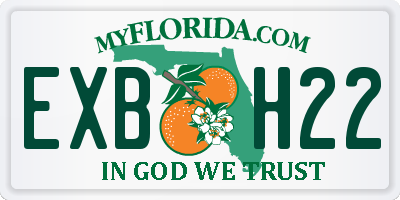 FL license plate EXBH22