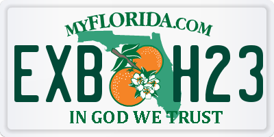 FL license plate EXBH23