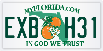 FL license plate EXBH31