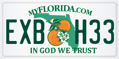FL license plate EXBH33