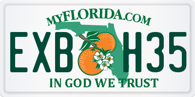 FL license plate EXBH35