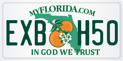 FL license plate EXBH50