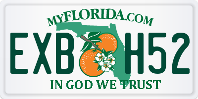 FL license plate EXBH52