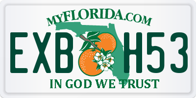 FL license plate EXBH53