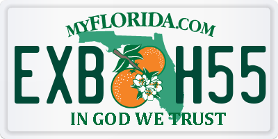 FL license plate EXBH55
