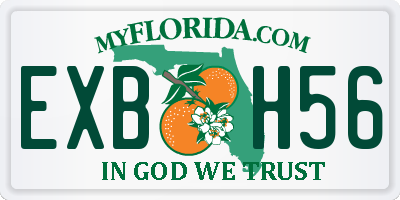 FL license plate EXBH56
