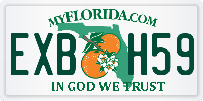 FL license plate EXBH59