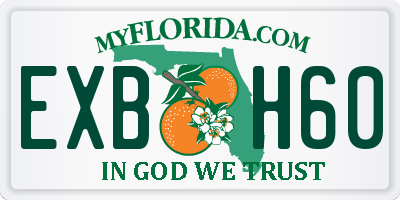 FL license plate EXBH60