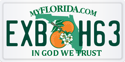 FL license plate EXBH63