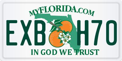 FL license plate EXBH70