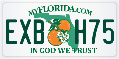 FL license plate EXBH75