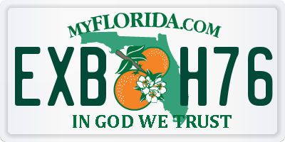 FL license plate EXBH76