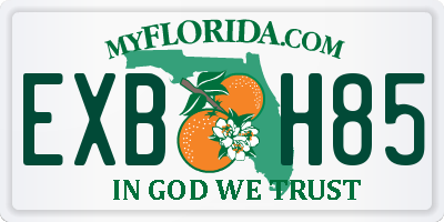FL license plate EXBH85