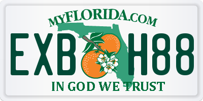 FL license plate EXBH88