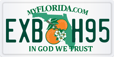 FL license plate EXBH95