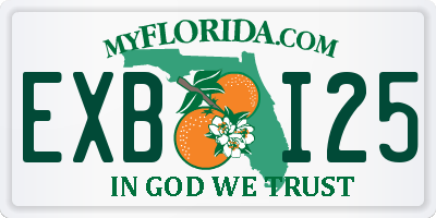 FL license plate EXBI25