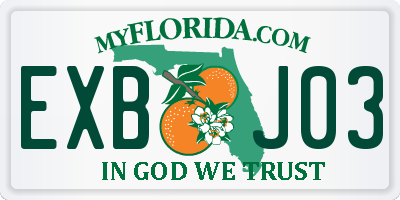 FL license plate EXBJ03