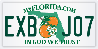 FL license plate EXBJ07