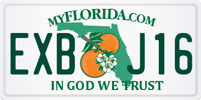 FL license plate EXBJ16