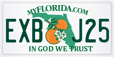 FL license plate EXBJ25