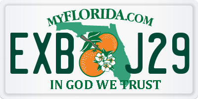 FL license plate EXBJ29