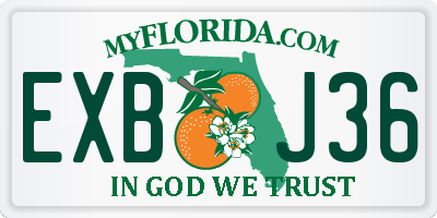 FL license plate EXBJ36