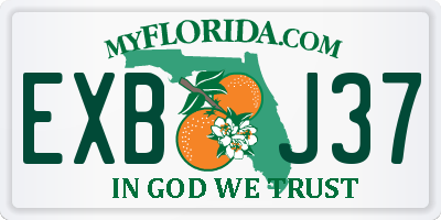 FL license plate EXBJ37